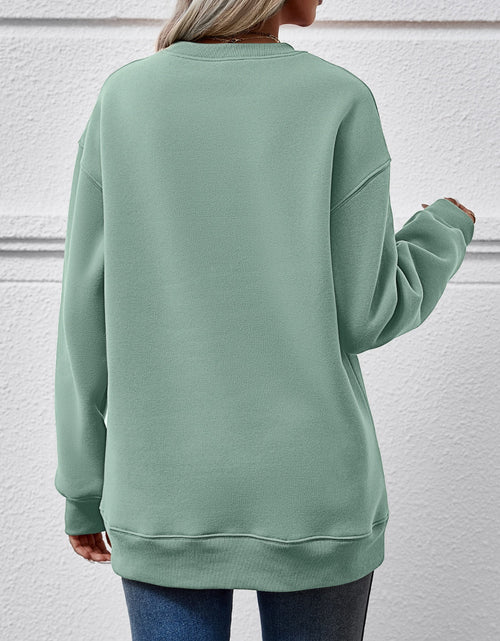 Load image into Gallery viewer, Graphic Round Neck Dropped Shoulder Sweatshirt
