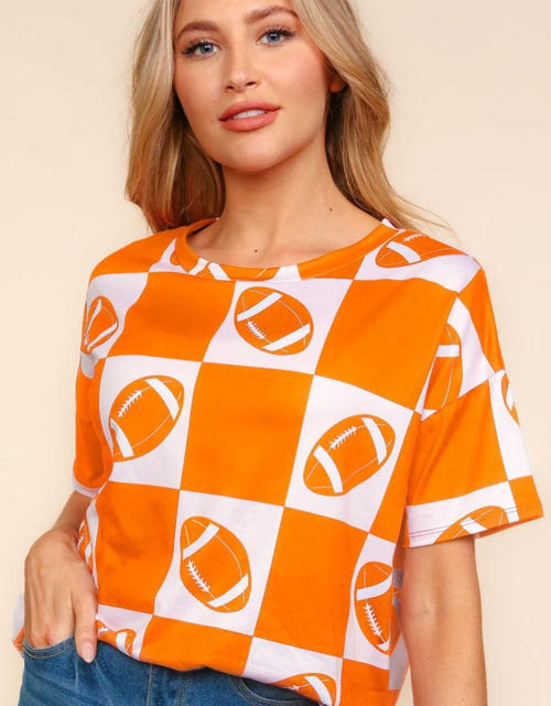 Load image into Gallery viewer, Haptics Football Checkered Print Short Sleeve T-Shirt
