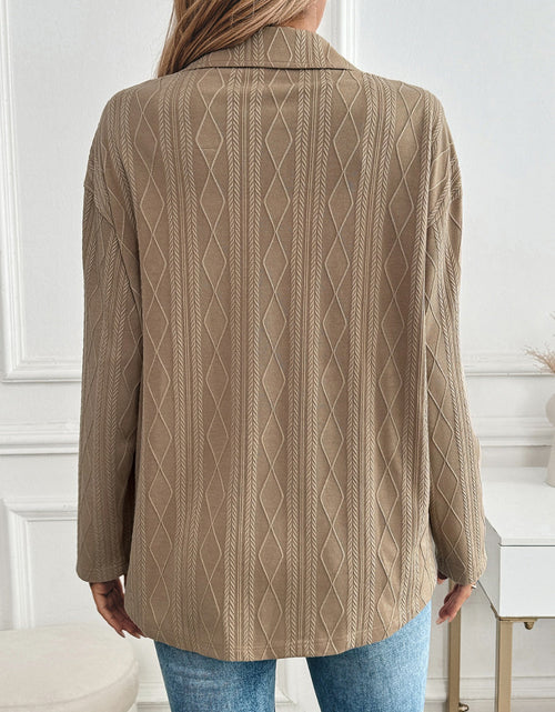 Load image into Gallery viewer, Textured Collared Neck Button Down Shacket
