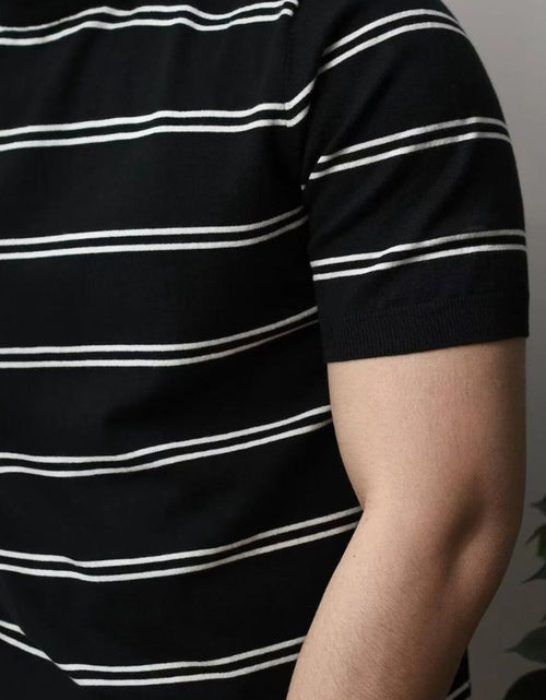 Load image into Gallery viewer, Men's Plus Size Round Neck Striped T-Shirt

