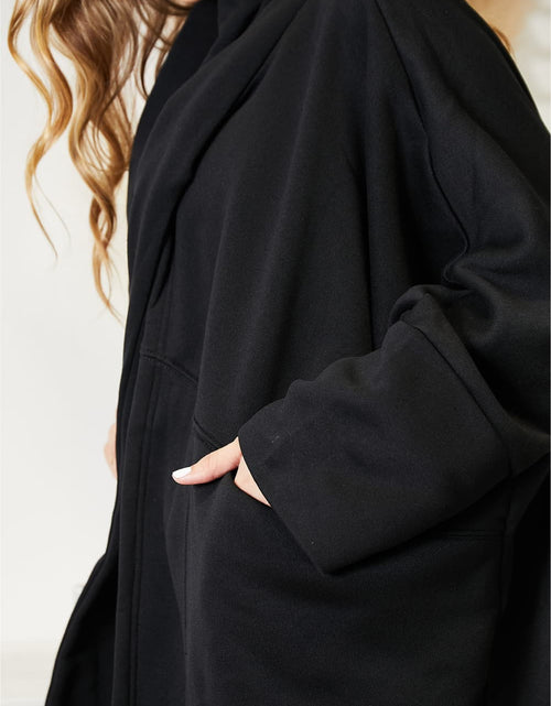 Load image into Gallery viewer, HEYSON Full Size Open Front Cardigan with Scarf Design
