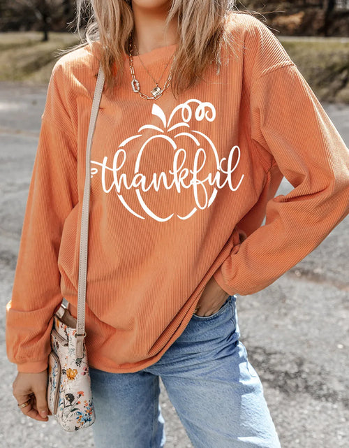 Load image into Gallery viewer, Graphic Round Neck Long Sleeve Sweatshirt
