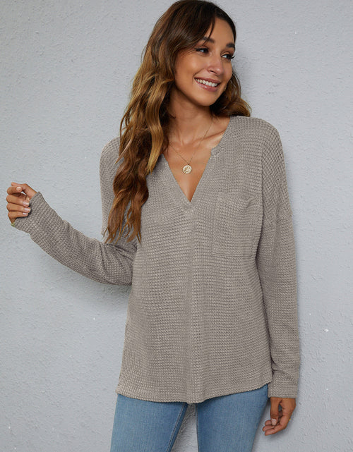 Load image into Gallery viewer, Dropped Shoulder High-Low Waffle-Knit Top
