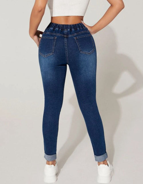 Load image into Gallery viewer, Drawstring Cropped Jeans
