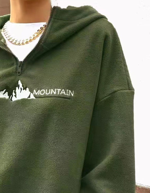 Load image into Gallery viewer, Mountain Quarter Zip Long Sleeve Hoodie
