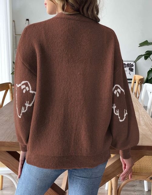 Load image into Gallery viewer, V-Neck Dropped Shoulder Cardigan
