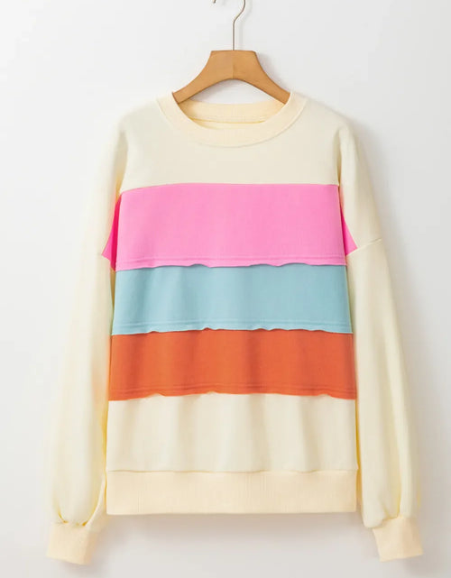 Load image into Gallery viewer, Color Block Long Sleeve Sweatshirt
