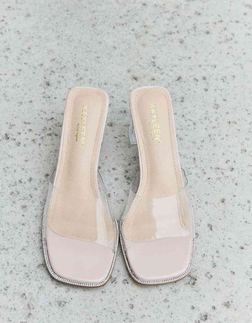 Load image into Gallery viewer, DDK Make Myself Clear Mule Block Heels
