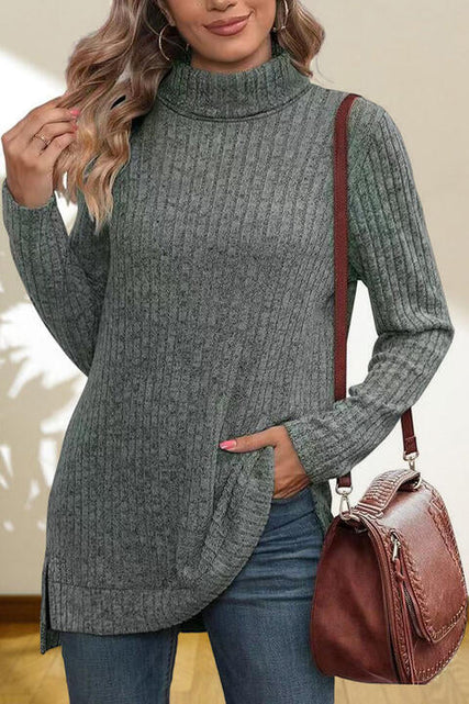 Load image into Gallery viewer, Turtleneck High Low Top
