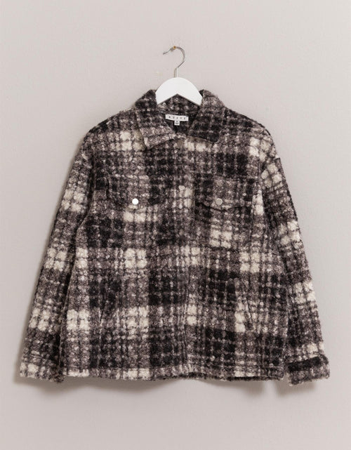 Load image into Gallery viewer, HYFVE Plaid Button Up Boucle Jacket
