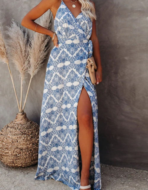 Load image into Gallery viewer, Printed Tied Maxi Cami Dress
