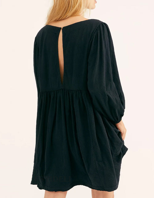 Load image into Gallery viewer, Cutout Textured Long Sleeve Mini Dress
