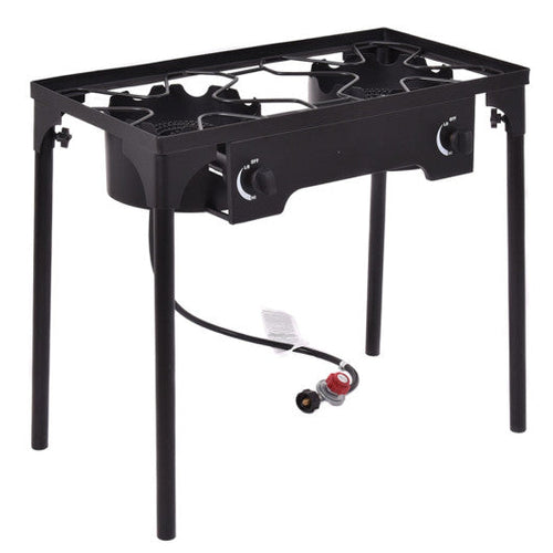 Load image into Gallery viewer, 150000 BTU Double Burner Outdoor Stove BBQ Grill
