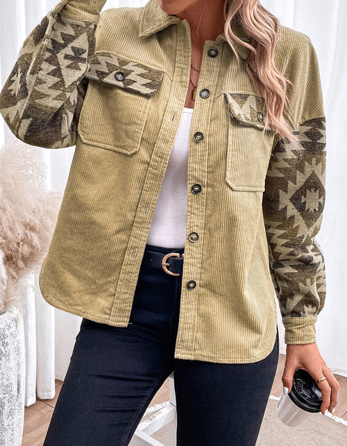 Load image into Gallery viewer, Geometric Button Down Collared Jacket
