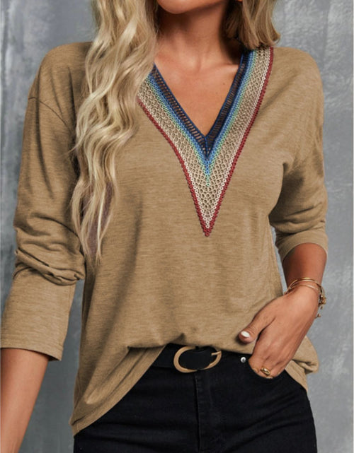 Load image into Gallery viewer, V-Neck Long Sleeve T-Shirt
