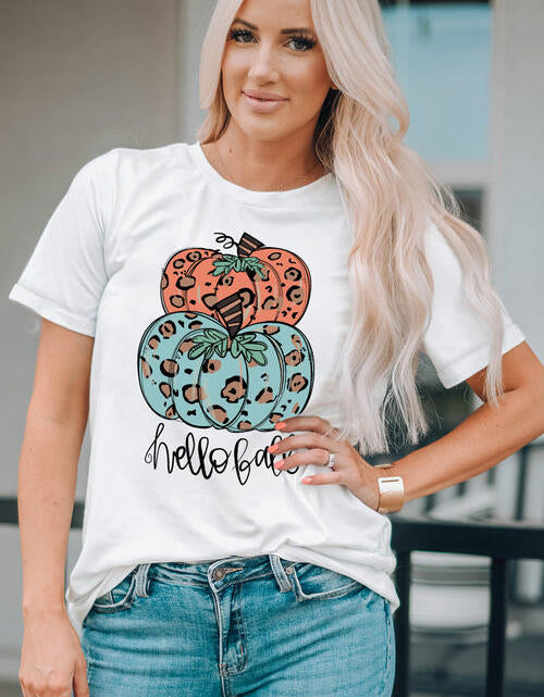 Load image into Gallery viewer, Pumpkin Graphic Short Sleeve T-Shirt
