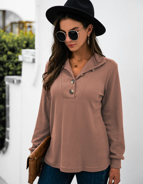 Load image into Gallery viewer, Half Button Long Sleeve T-Shirt
