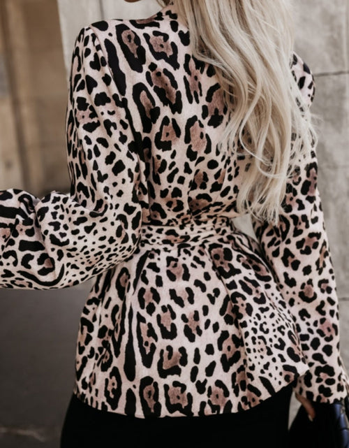 Load image into Gallery viewer, Tied Printed Collared Neck Long Sleeve Jacket
