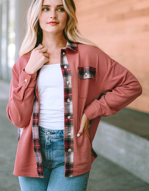 Load image into Gallery viewer, Plaid Button Down Collared Jacket
