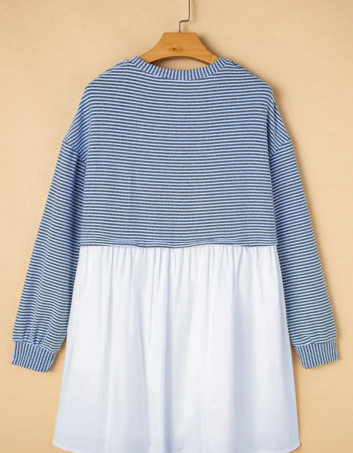 Load image into Gallery viewer, Striped Round Neck Long Sleeve Mini Dress
