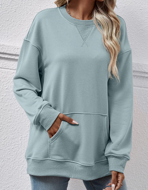 Load image into Gallery viewer, Round Neck Long Sleeve Sweatshirt
