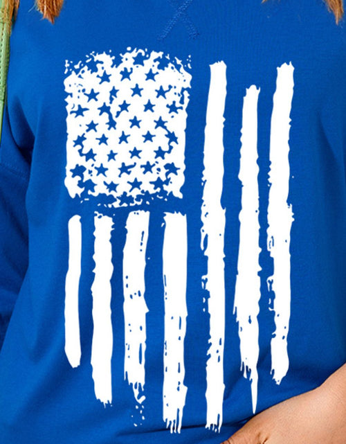 Load image into Gallery viewer, US Flag Round Neck Short Sleeve T-Shirt
