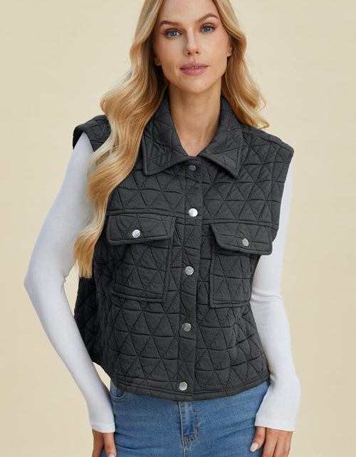 Load image into Gallery viewer, Double Take Full Size Pocketed Texture Snap Down Vest Coat
