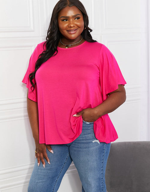 Load image into Gallery viewer, Yelete Full Size More Than Words Flutter Sleeve Top
