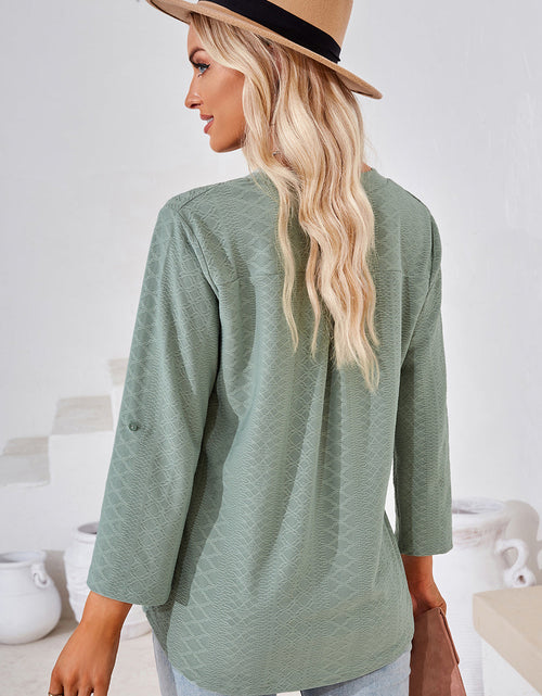 Load image into Gallery viewer, Notched Roll-Tab Sleeve T-Shirt
