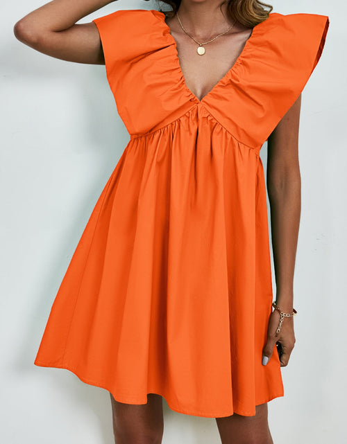 Load image into Gallery viewer, V-Neck Cap Sleeve Mini Dress
