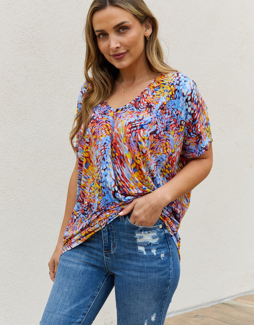 Load image into Gallery viewer, Be Stage Full Size Printed Dolman Flowy Top
