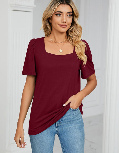 Load image into Gallery viewer, Square Neck Puff Sleeve T-Shirt
