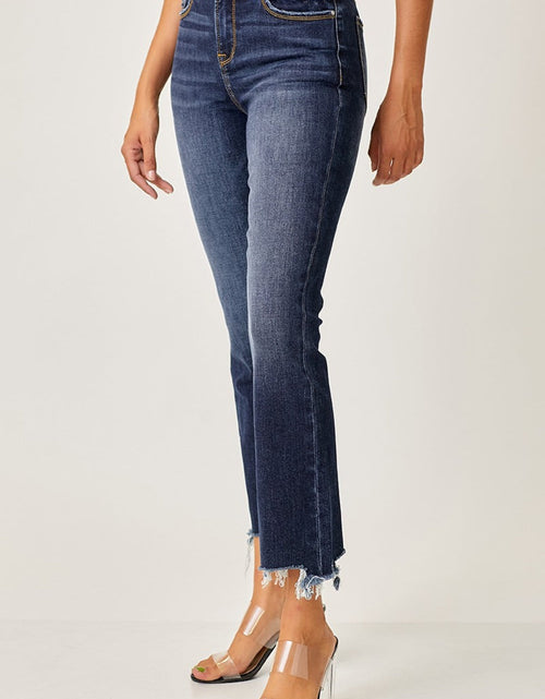 Load image into Gallery viewer, Risen Full Size Frayed Hem Cropped Straight Jeans
