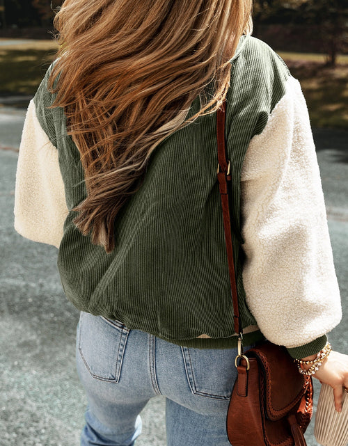 Load image into Gallery viewer, Contrast Baseball Collar Snap Down Long Sleeve Jacket
