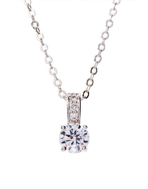 Load image into Gallery viewer, White Gold Cubic Zirconia Pendant Necklace for Women by Hollywood Sensation®

