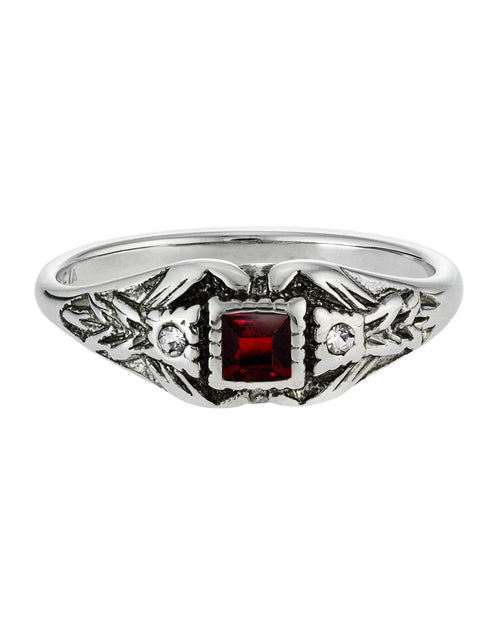 Load image into Gallery viewer, Vintage 1980's Ring Austrian Crystal 18k Antique YellwoWhite Gold Electroplated Made in the USA by PVD Vintage Jewelry
