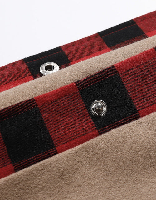 Load image into Gallery viewer, Plaid Trim Long Sleeve Jacket
