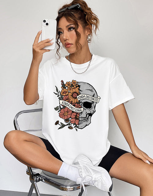 Load image into Gallery viewer, Round Neck Short Sleeve Graphic T-Shirt

