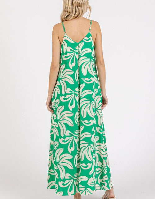 Load image into Gallery viewer, Mittoshop Printed V-Neck Maxi Cami Dress with Pockets
