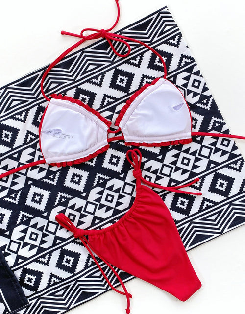 Load image into Gallery viewer, Frill Trill Halter Neck Bikini Set
