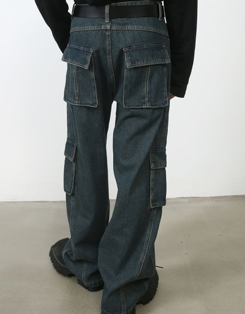 Load image into Gallery viewer, Men's Baggy Jeans with Cargo Pockets
