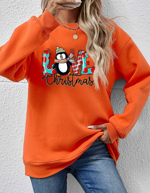Load image into Gallery viewer, LIVE CHRISTMAS Drop Shoulder Round Neck Sweatshirt
