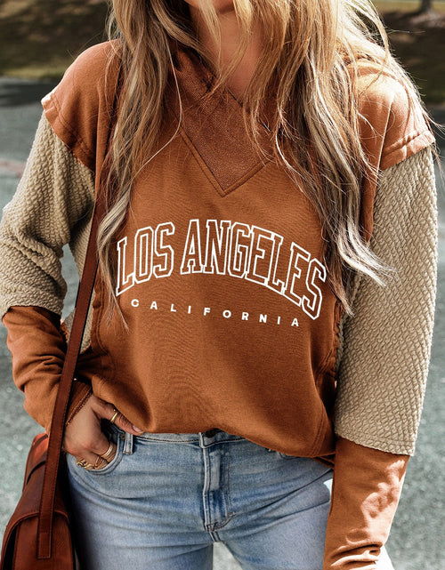 Load image into Gallery viewer, Letter Graphic Long Sleeve Hoodie
