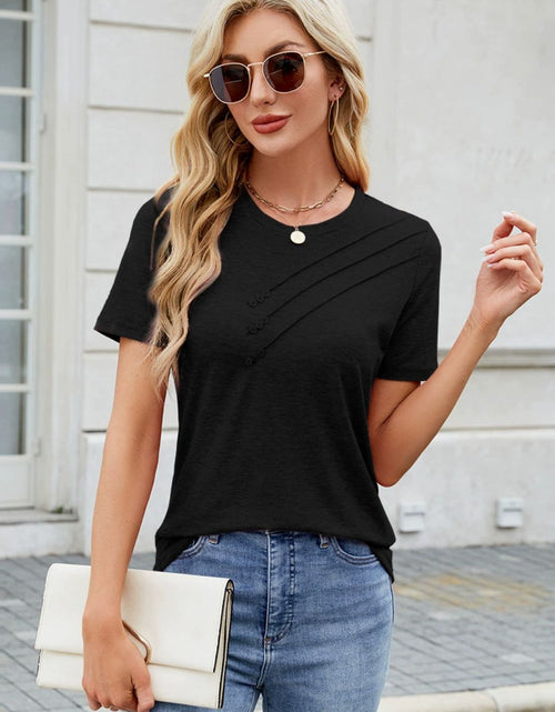 Load image into Gallery viewer, Round Neck Short Sleeve T-Shirt
