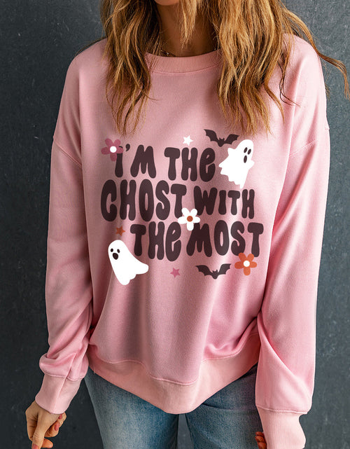 Load image into Gallery viewer, Graphic Round Neck Long Sleeve Sweatshirt
