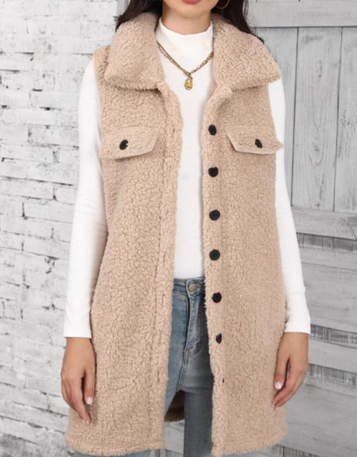 Load image into Gallery viewer, Button Up Teddy Vest Coat
