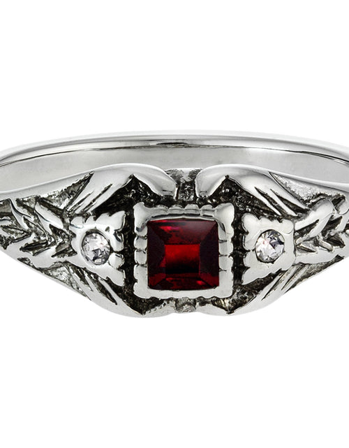 Load image into Gallery viewer, Vintage 1980's Ring Austrian Crystal 18k Antique YellwoWhite Gold Electroplated Made in the USA by PVD Vintage Jewelry
