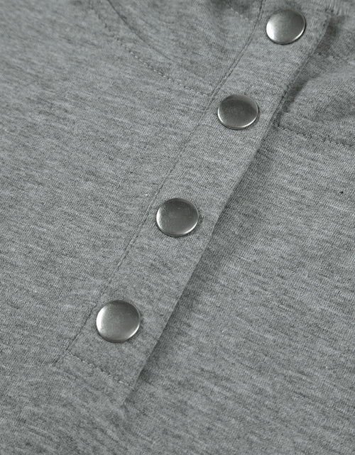 Load image into Gallery viewer, Drawstring Quarter Snap Cap Sleeve Hoodie

