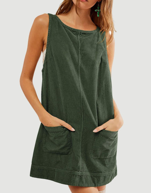 Load image into Gallery viewer, Mandy Round Neck Wide Strap Mini Dress with Pockets
