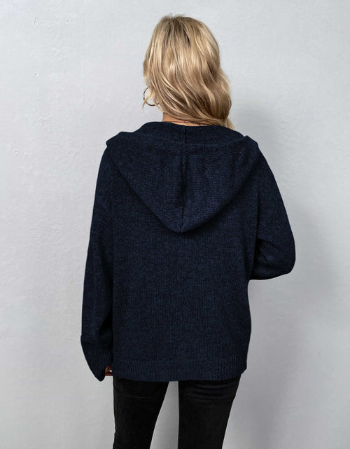 Load image into Gallery viewer, Button-Down Long Sleeve Hooded Sweater
